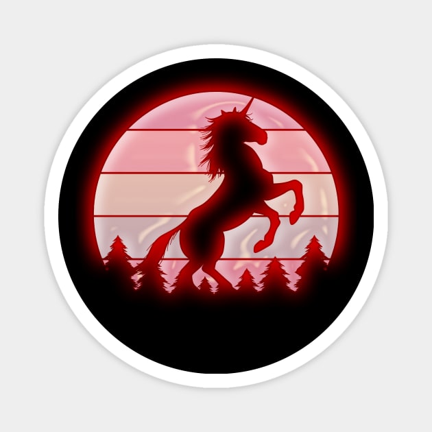 Red Unicorn Magnet by Tpixx